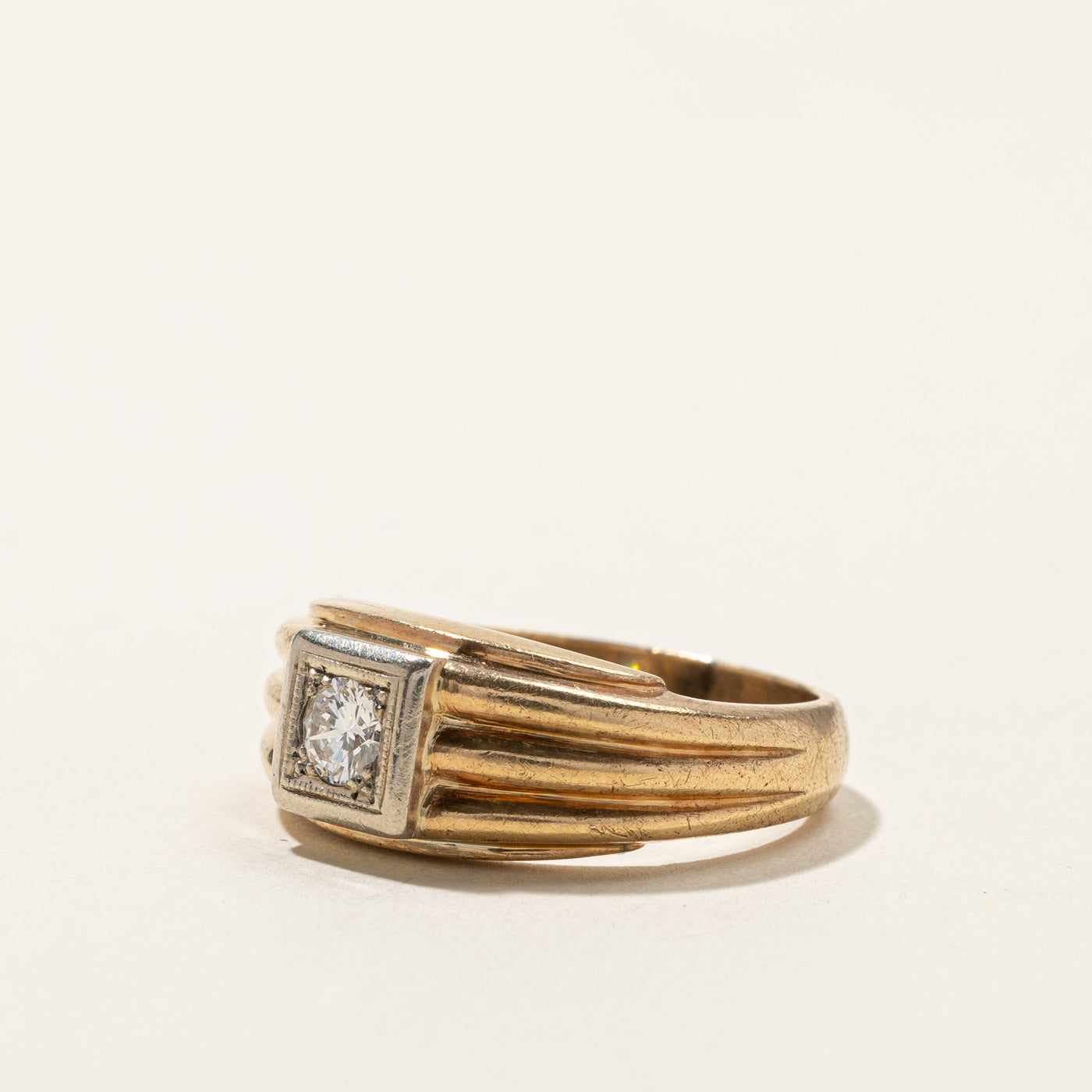 Textured Solitaire Diamond Ring | 0.26ct | SZ 7.75 |