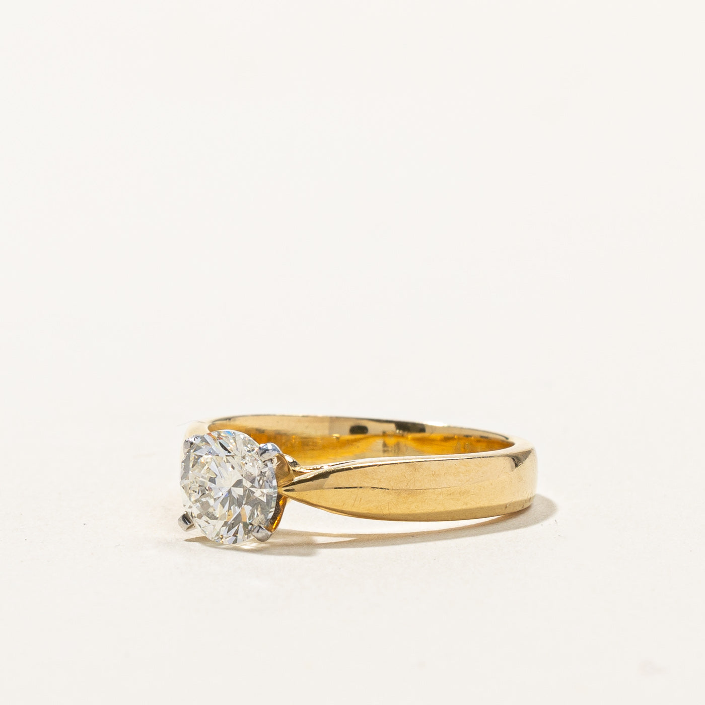 Bague de fiançailles solitaire en diamant | 1,01 ct SI1 H | Taille 6,25 | 