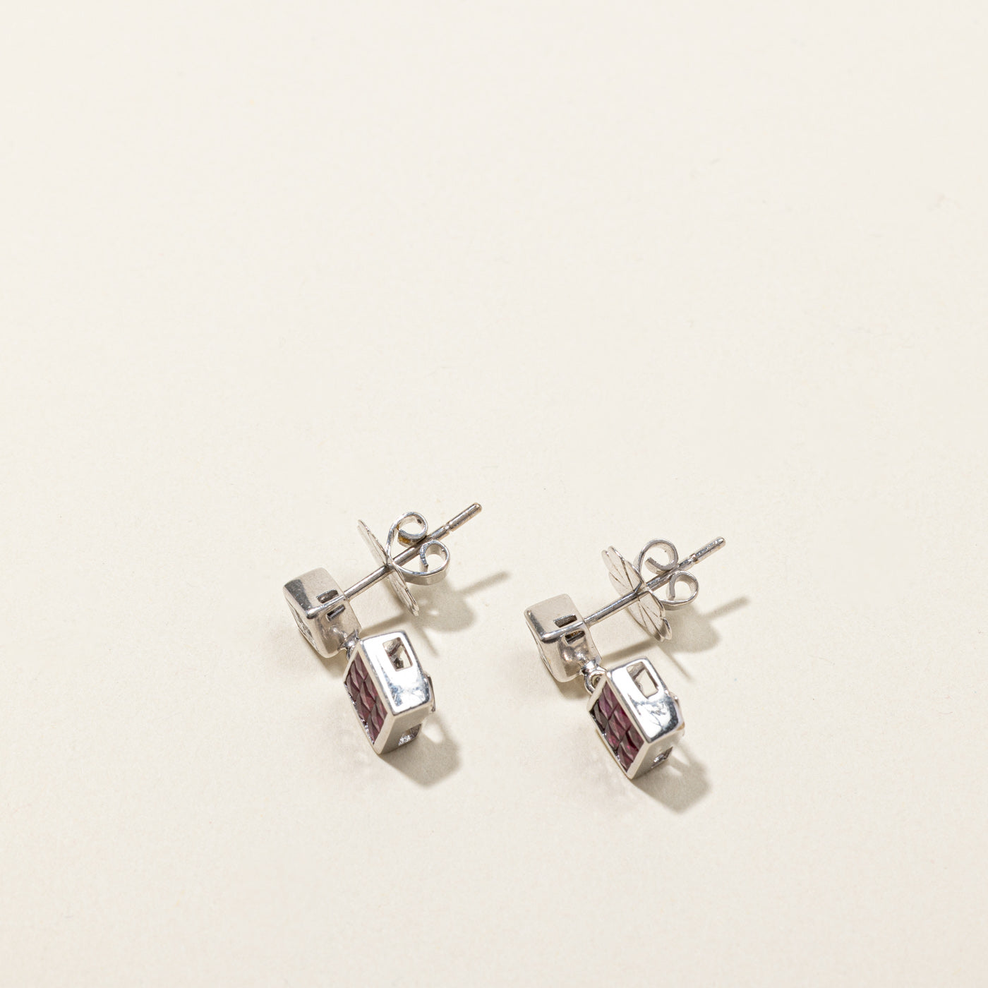 Cluster Ruby & Diamond Earrings | 1.00ctw | 0.40ctw |