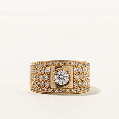 Diamond Grid Accented Band | 1.35ctw | SZ 9.75 |
