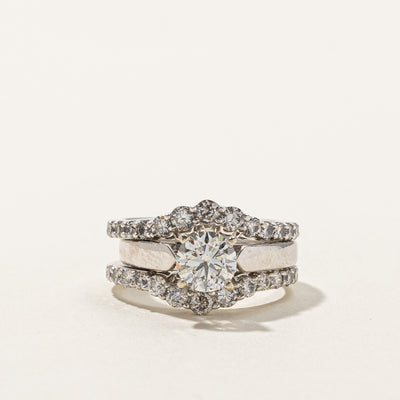 Prong Set Diamond Wedding Ring Set | 1.69ctw | SZ 5.75 |