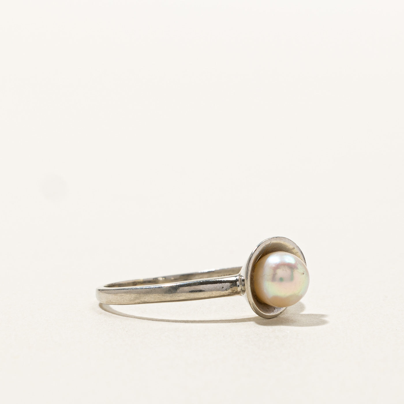 Pearl White Gold Ring | SZ 7.25 |