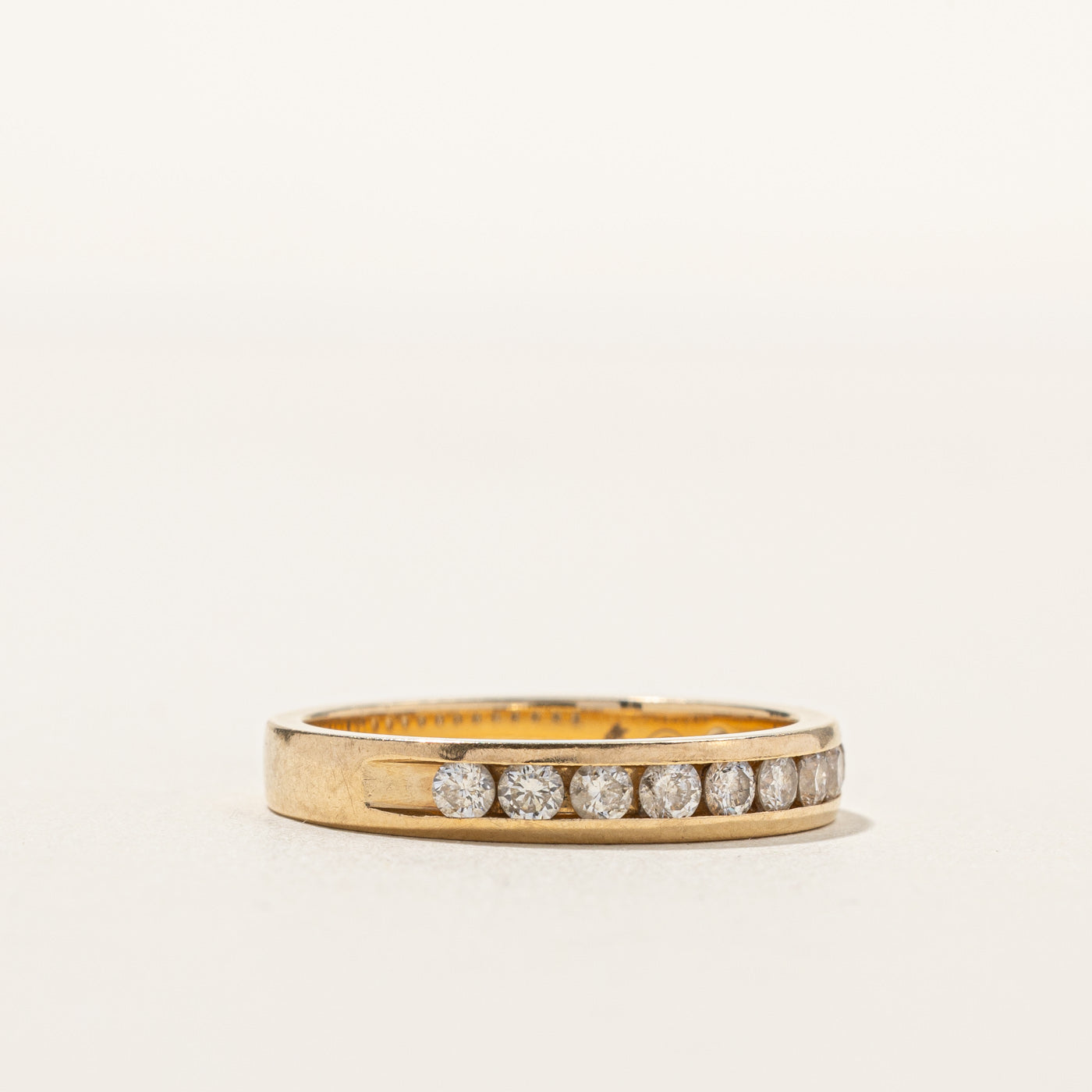 Alliance semi-éternité sertie de diamants en canal | 0,48 ct au total | Taille 7 | 