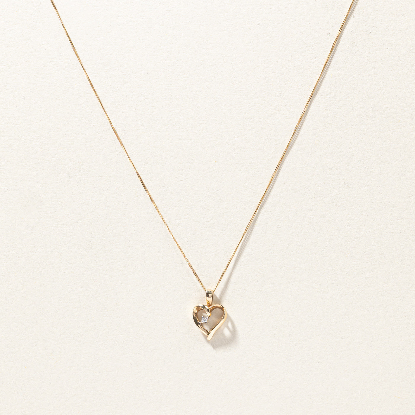 Diamond Heart Pendant Necklace | 0.02ct | 18"|