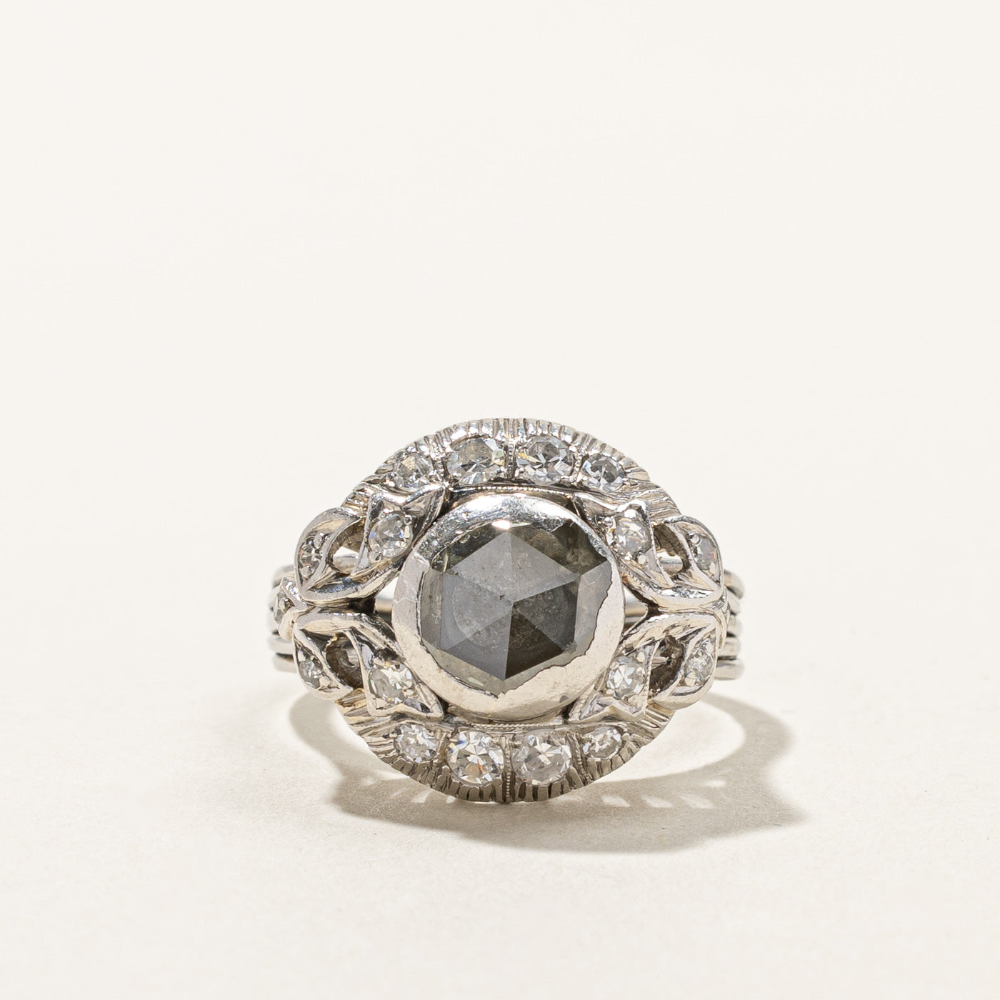 Art Deco Rose Cut Diamond Engagement Ring | 1.00ctw | SZ 7 |