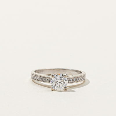 Solitaire with Accents Diamond Ring | 1.03ctw SI1 F | SZ 7 |
