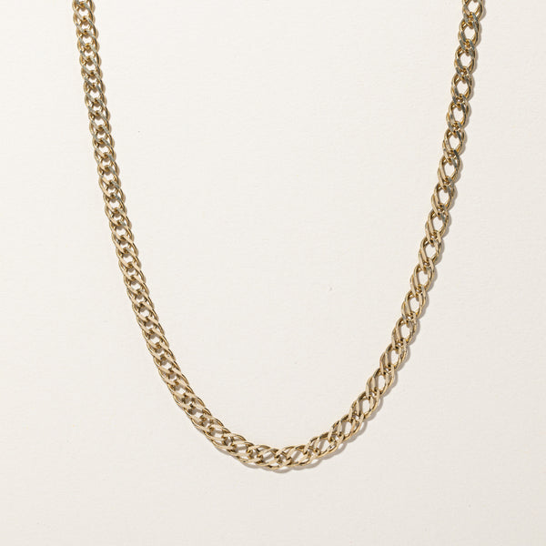 Yellow Gold Double Curb Link Chain | 20