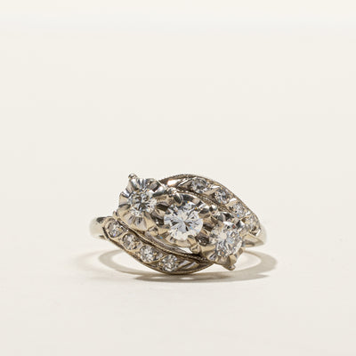Bypass Cluster Diamond Ring | 0.79ctw | SZ 7.25 |