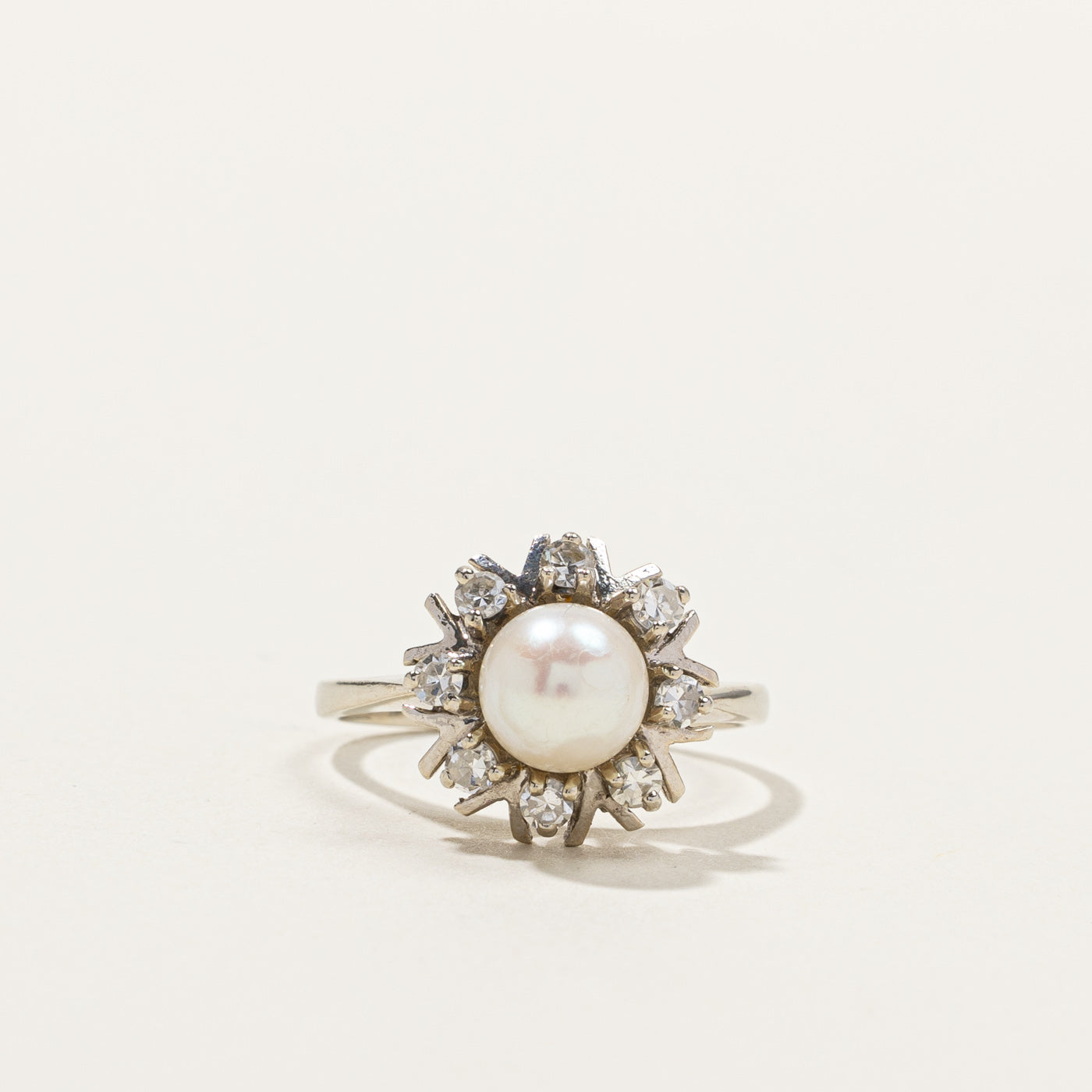 Pearl & Diamond Cocktail Ring | 0.32ctw | SZ 6.5 |