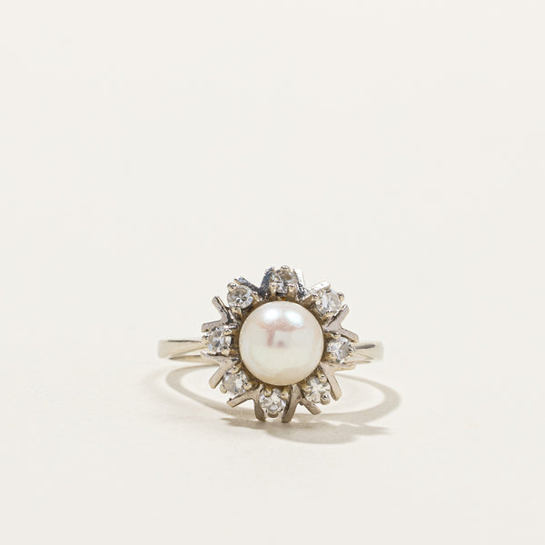 Pearl & Diamond Cocktail Ring | 0.32ctw | SZ 6.5 |