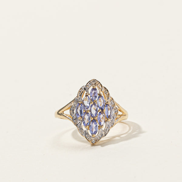 Tanzanite & Diamond Cocktail Ring | 0.58ctw | 0.01ct | SZ 5 |