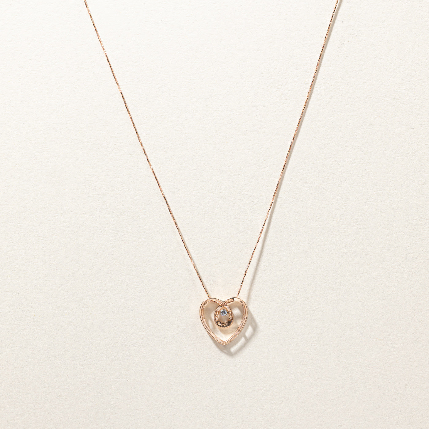 Diamond Heart Pendant Necklace | 0.05ct | 18"|