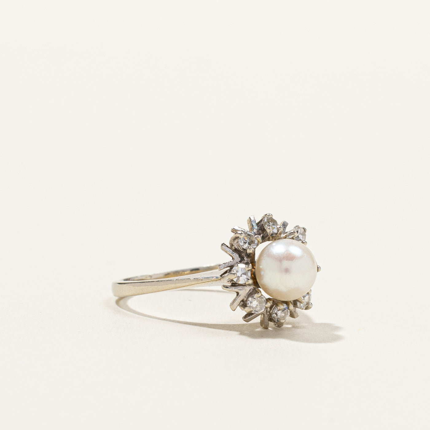 Pearl & Diamond Cocktail Ring | 0.32ctw | SZ 6.5 |