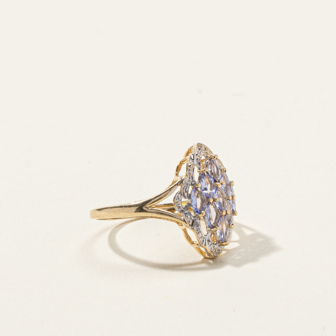 Tanzanite & Diamond Cocktail Ring | 0.58ctw | 0.01ct | SZ 5 |