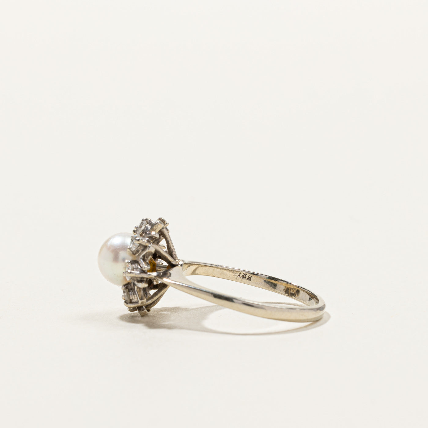 Pearl & Diamond Cocktail Ring | 0.32ctw | SZ 6.5 |