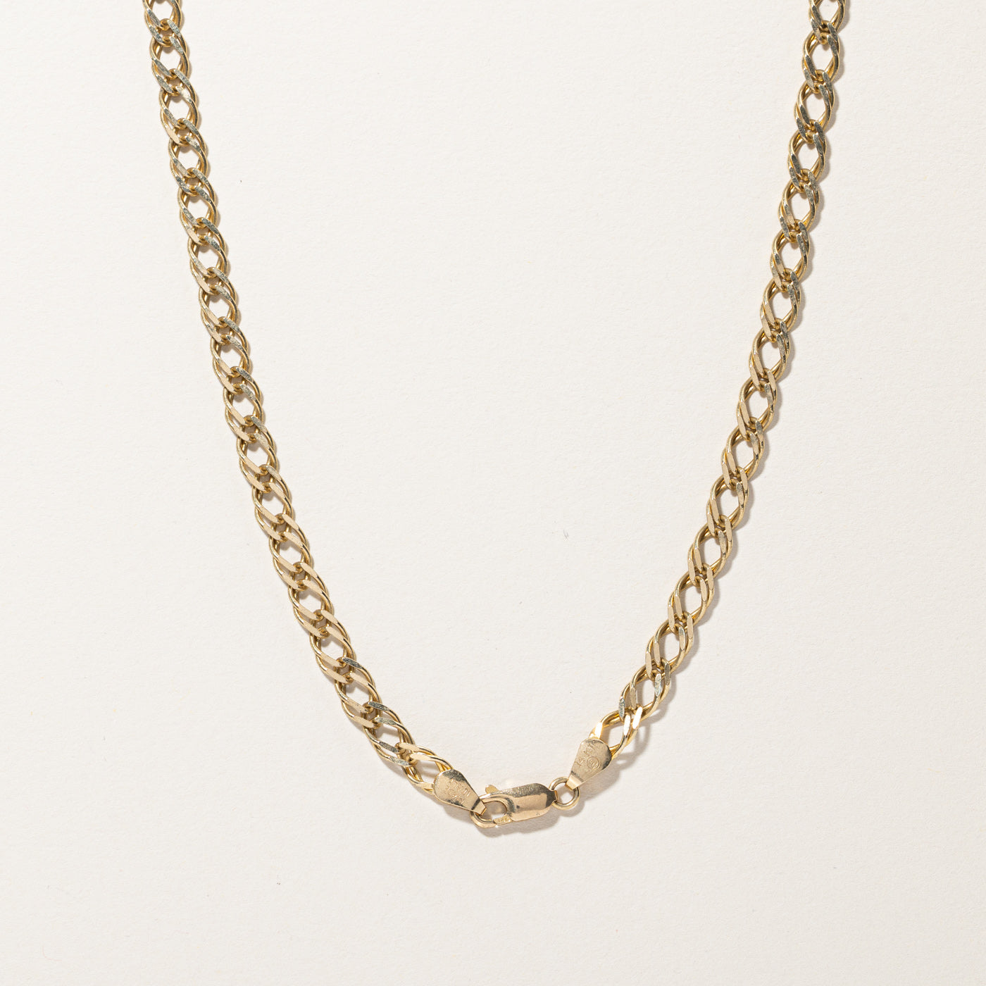 Yellow Gold Double Curb Link Chain | 20