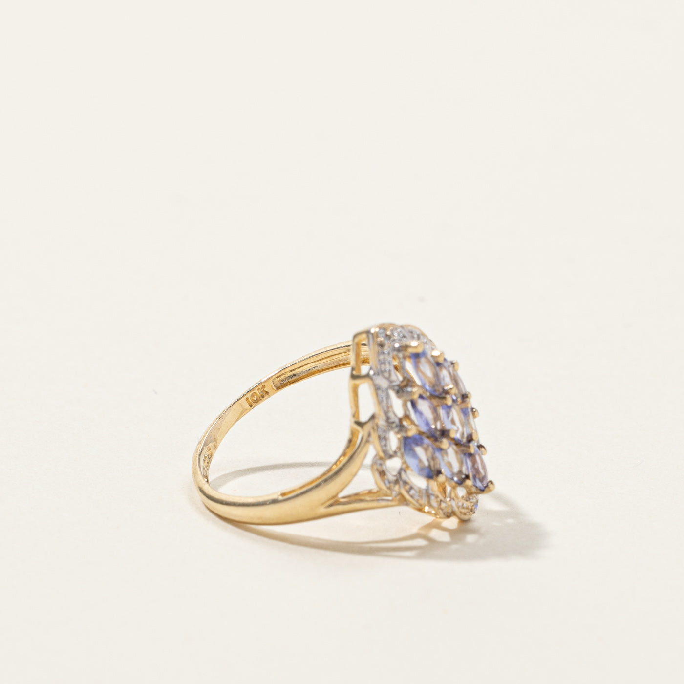 Tanzanite & Diamond Cocktail Ring | 0.58ctw | 0.01ct | SZ 5 |