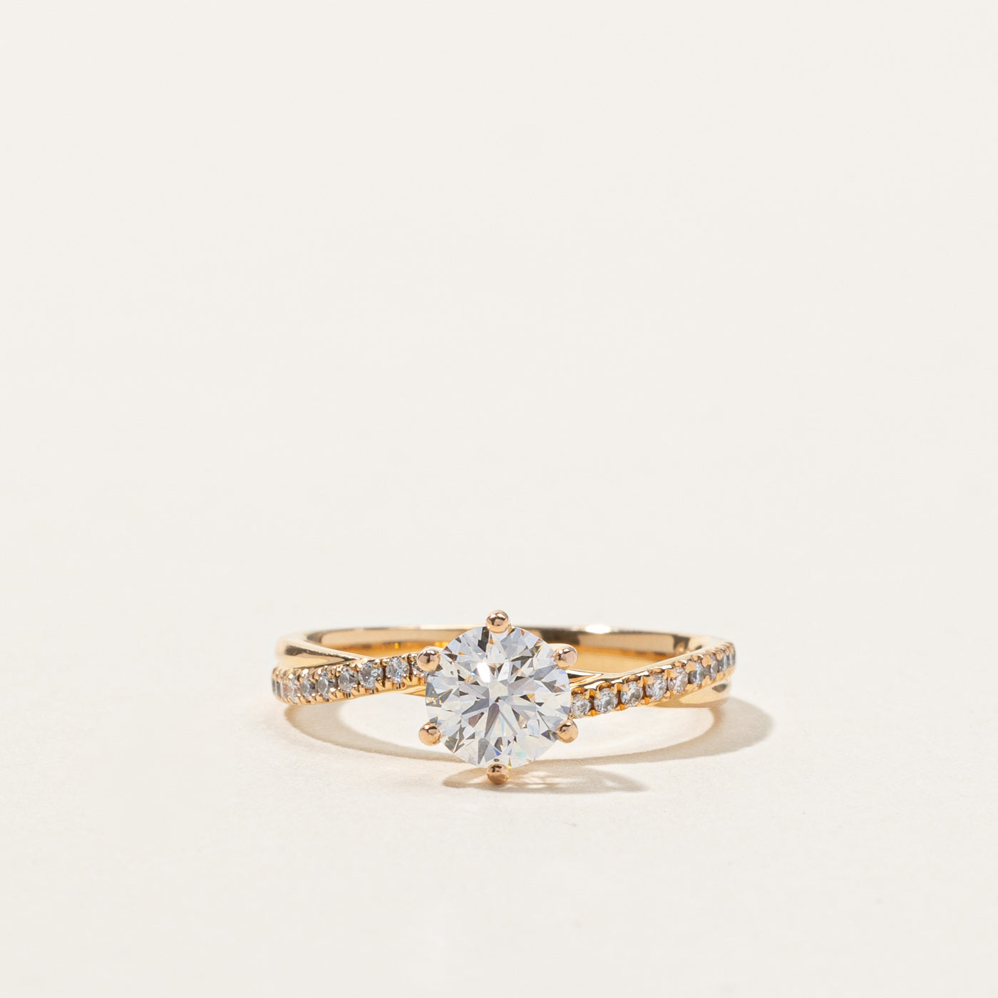 Solitaire with Accents Diamond Ring | 0.75ctw SI1 D | SZ 4.75 |