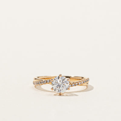 Solitaire with Accents Diamond Ring | 0.75ctw SI1 D | SZ 4.75 |