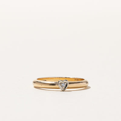 Solitaire Diamond Heart Gold Band | 0.01ct | SZ 6.5 |