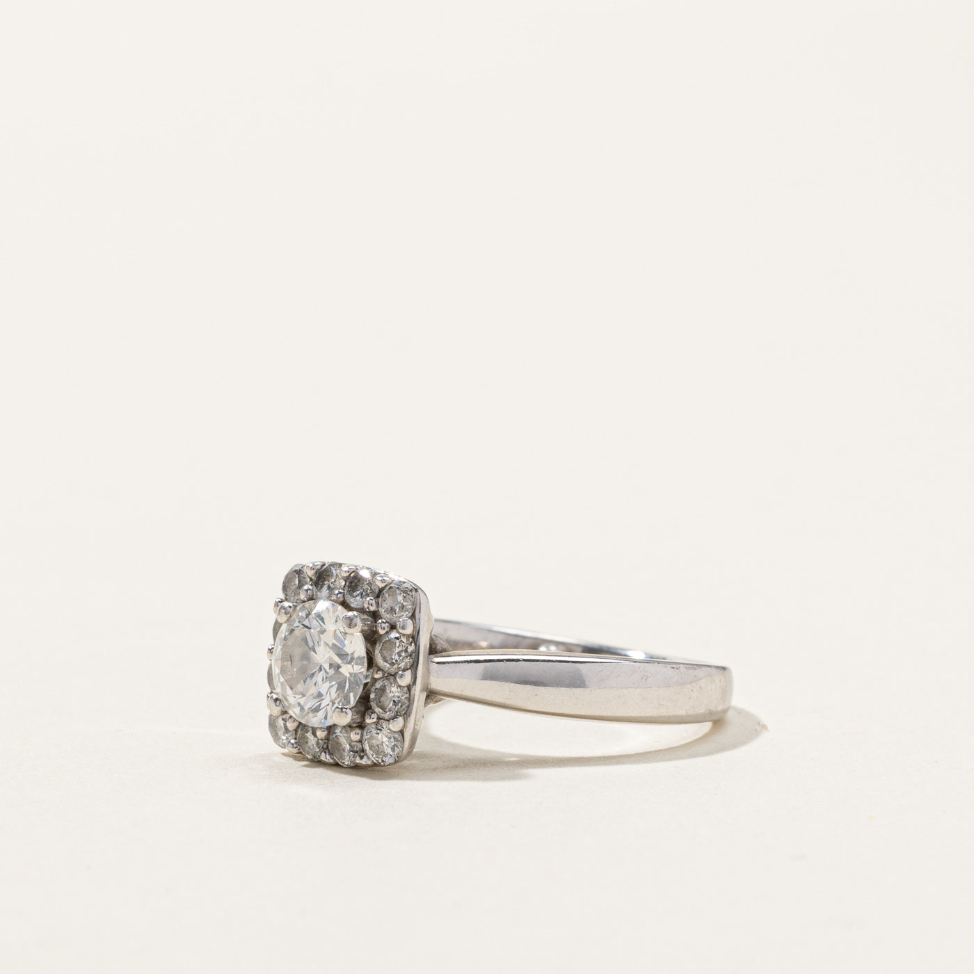 Halo Diamond Engagement Ring | 1.09ctw I1 G | SZ 3.75 |