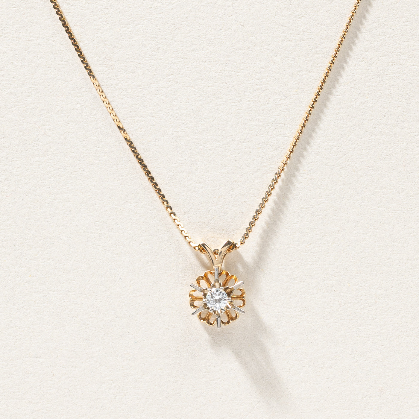 Diamond Pendant Necklace | 0.15ct | 18"|