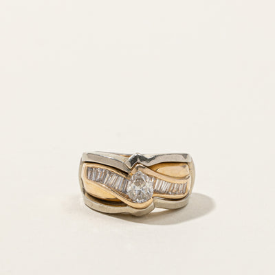 Channel Diamond Engagement Ring Set | 0.81ctw SI1 G | SZ 4.25 |