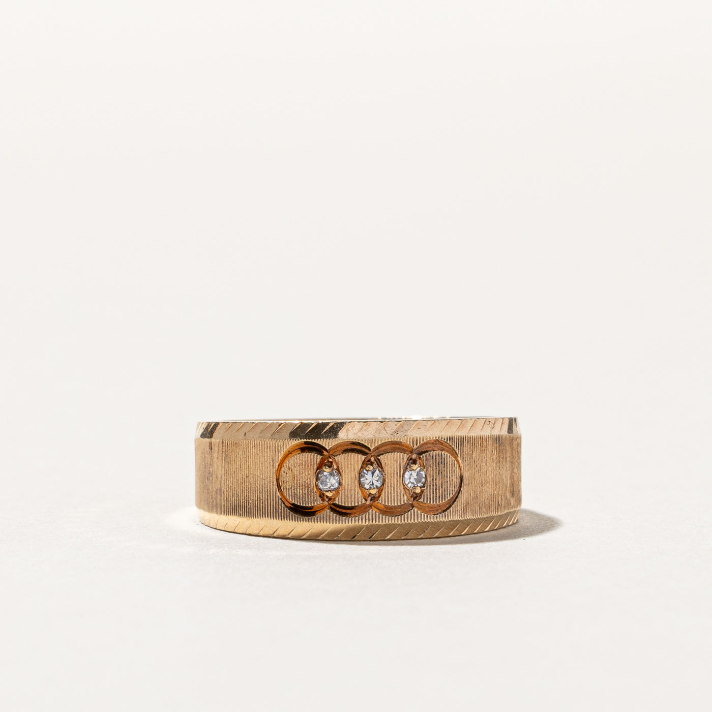 Bague texturée en diamants | 0,03 ct | Taille 6,25 | 