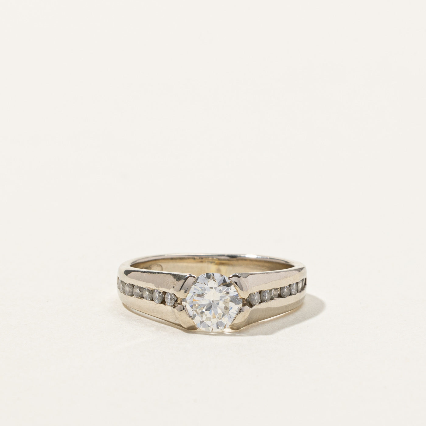 Channel Diamond Engagement Ring | 0.95ctw VS1 H | SZ 5.5 |