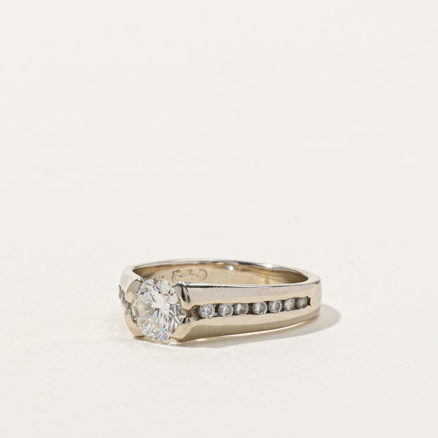 Channel Diamond Engagement Ring | 0.95ctw VS1 H | SZ 5.5 |