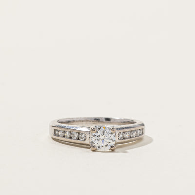 Solitaire with Accents Diamond Ring | 0.75ctw VS2 F | SZ 6.75 |