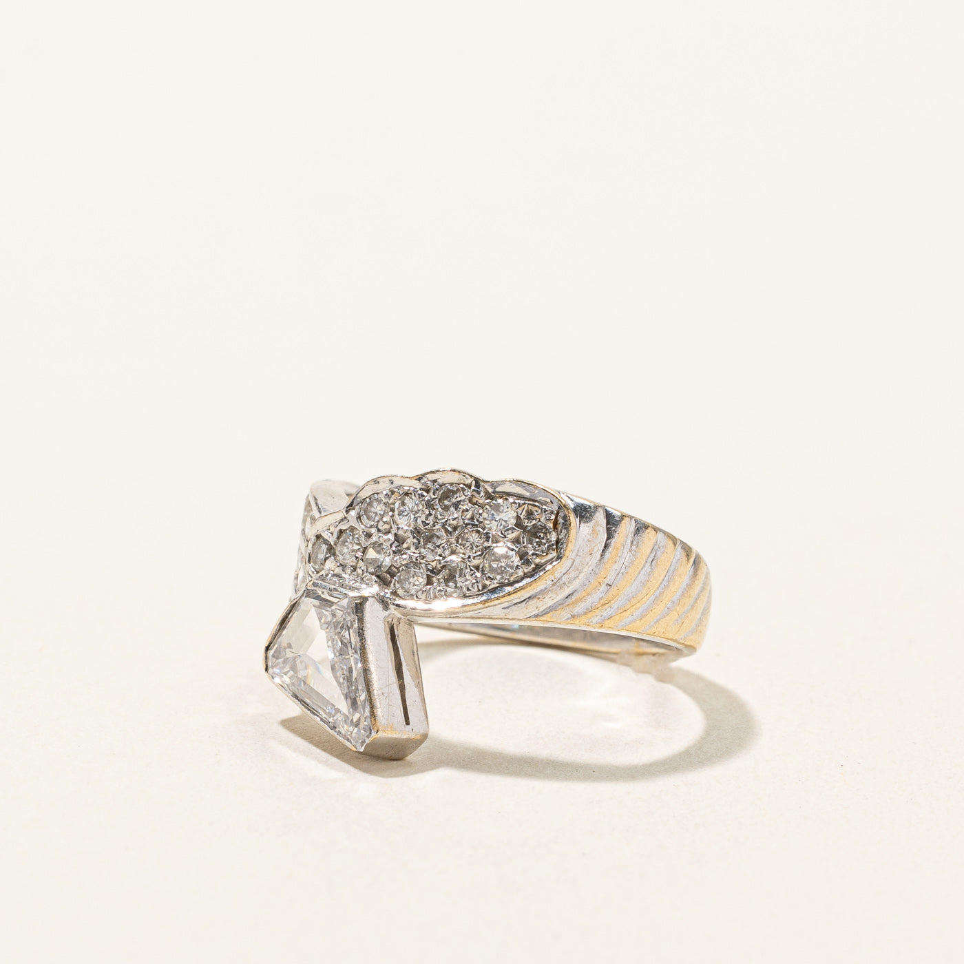 Modified Cut Diamond Bypass Ring | 0.75ctw | SZ 5.5 |
