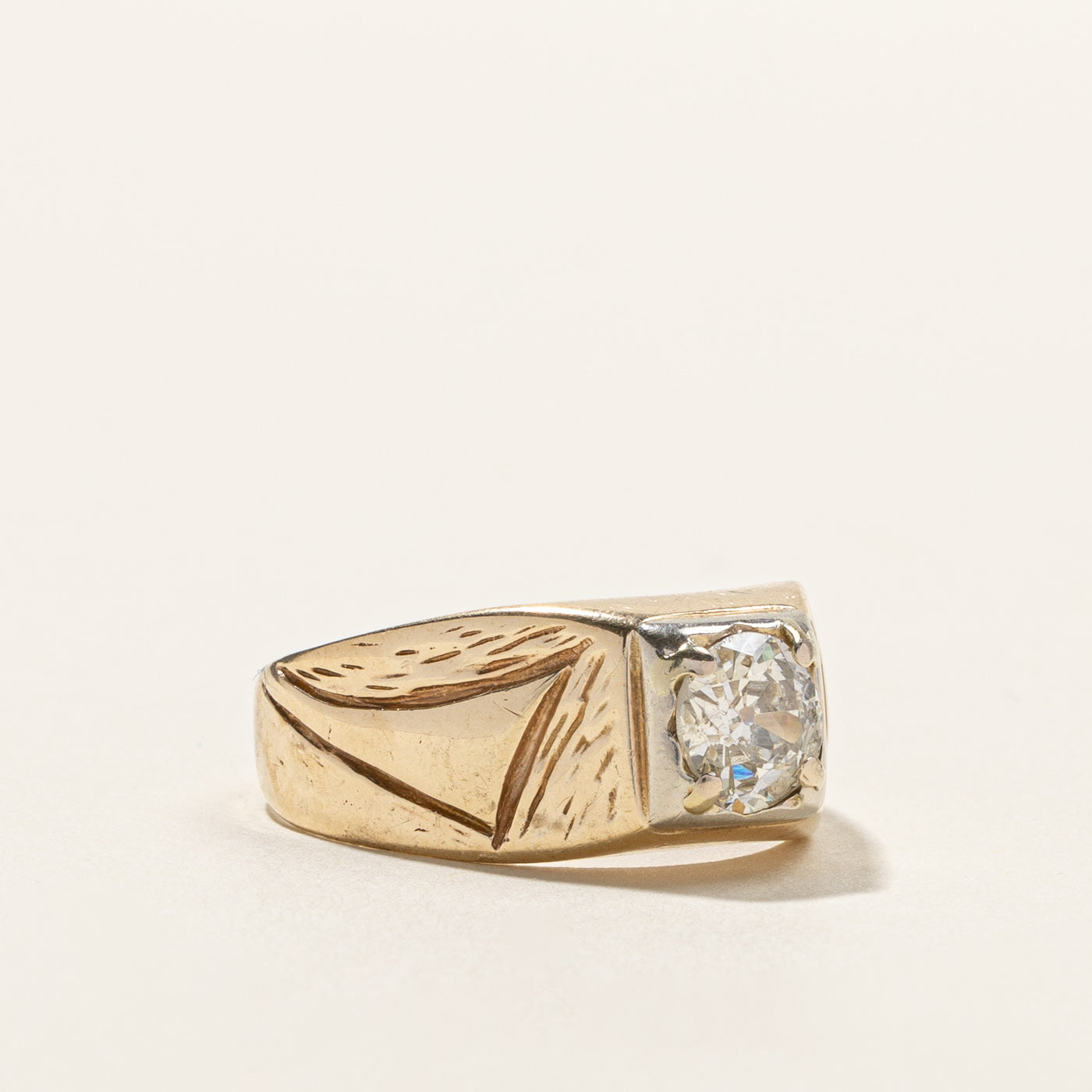 Old Mine Diamond Vintage Ring | 0.80ct I2 J | SZ 10 |