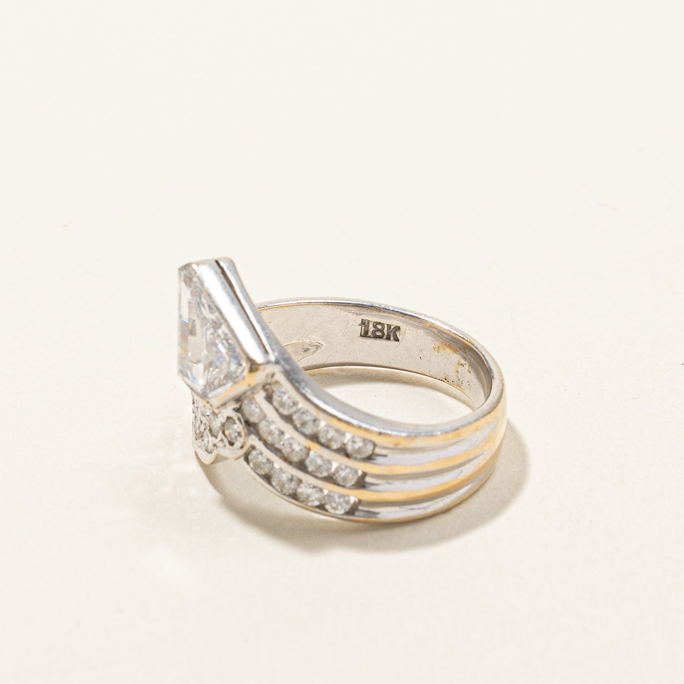 Modified Cut Diamond Bypass Ring | 0.75ctw | SZ 5.5 |
