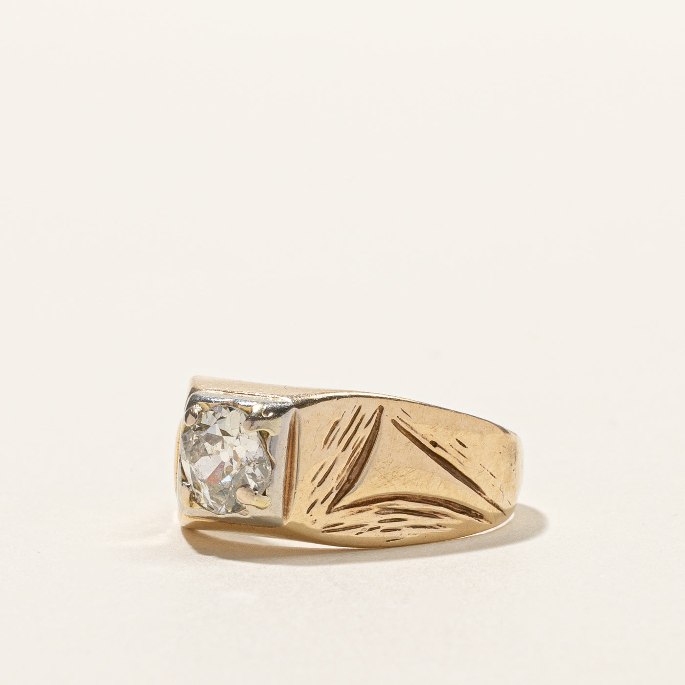 Old Mine Diamond Vintage Ring | 0.80ct I2 J | SZ 10 |