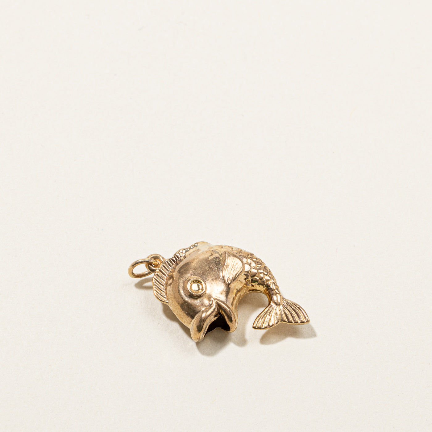 Gold Puffed Fish Charm
