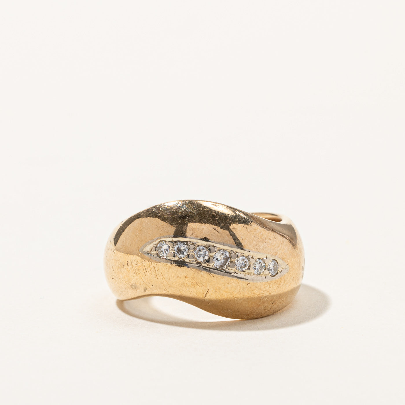 Diamond Wave Gold Band | 0.22ctw | SZ 9.75 |
