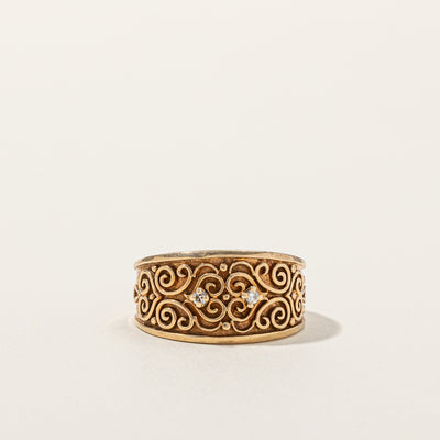 Filigree Diamond Ring | 0.06ctw | SZ 12.5 |