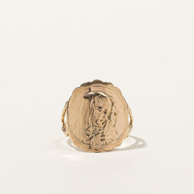 1982 London 9k Vintage Mother Mary Gold Ring | SZ 10.75 |