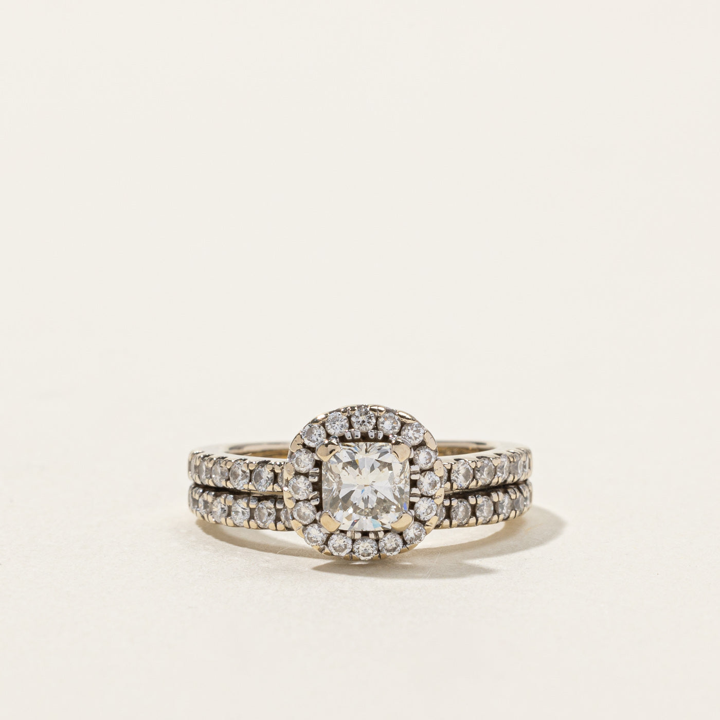 Halo Diamond Soldered Engagement Ring | 1.03ctw | SZ 3.75 |