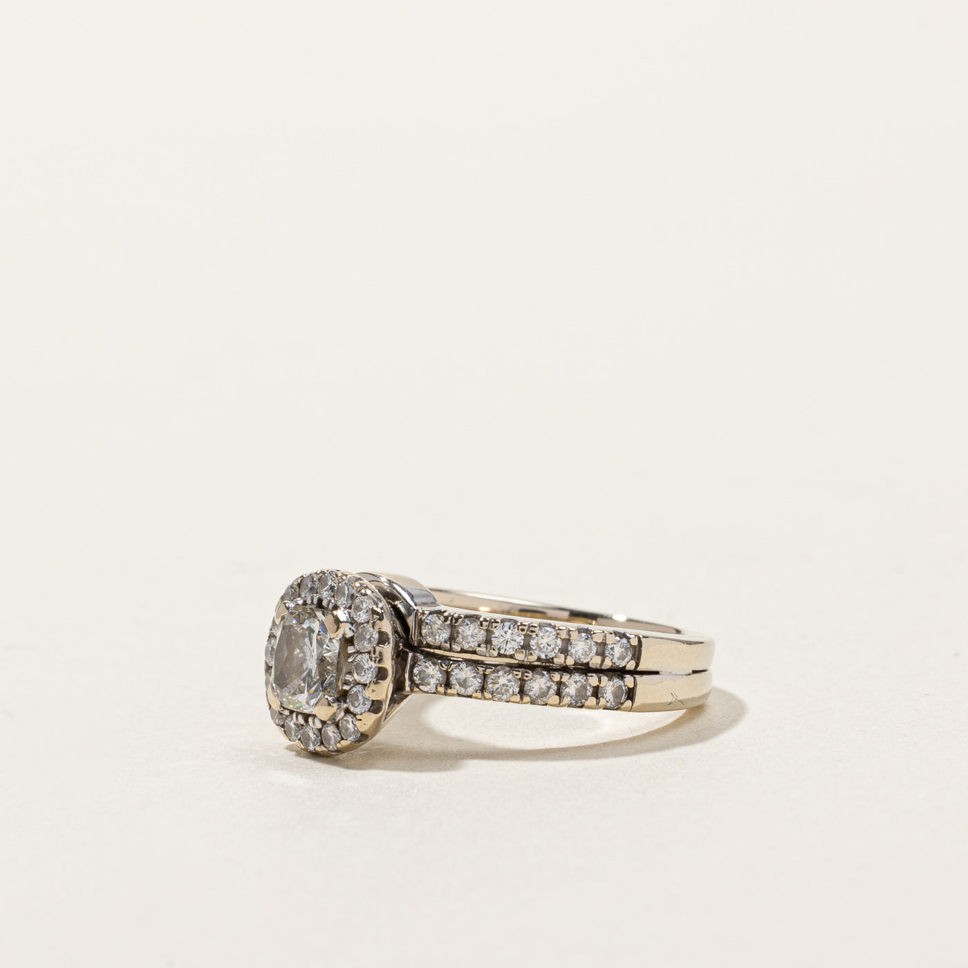 Halo Diamond Soldered Engagement Ring | 1.03ctw | SZ 3.75 |