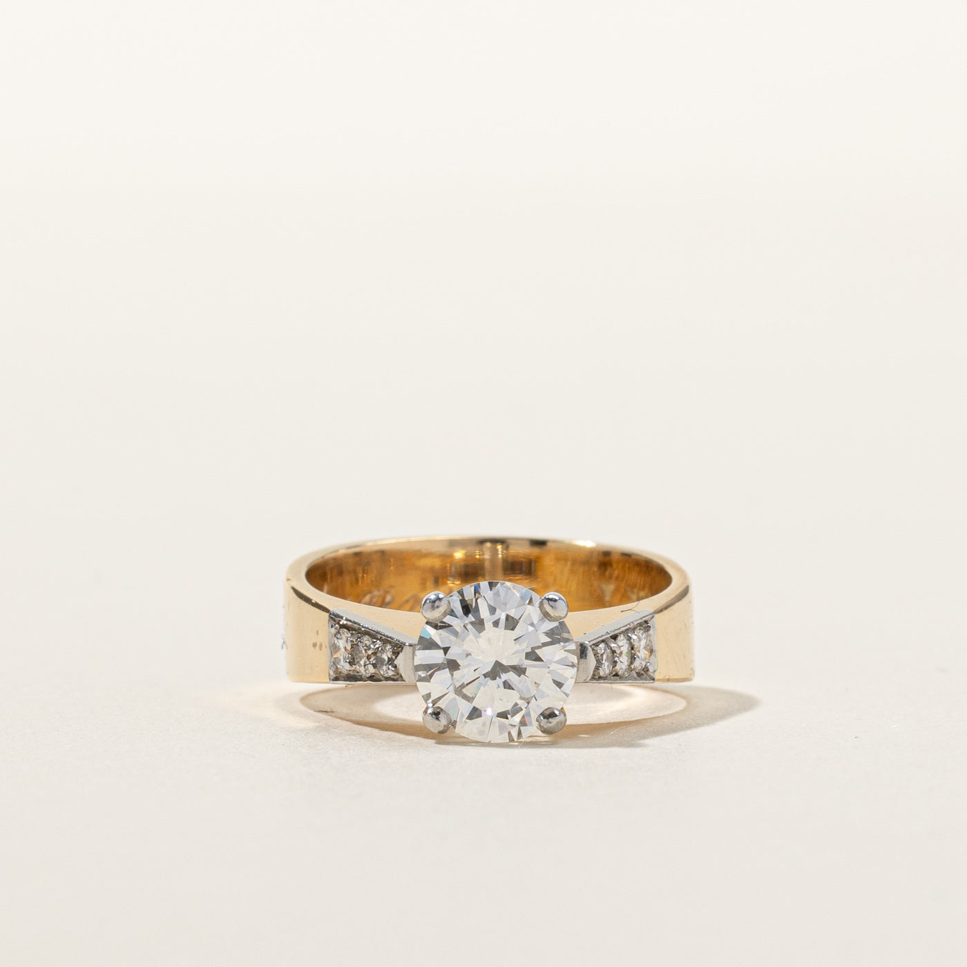 Cavelti' Solitaire With Accents Diamond Ring | 1.29ctw VVS2 G | SZ 5.5 |