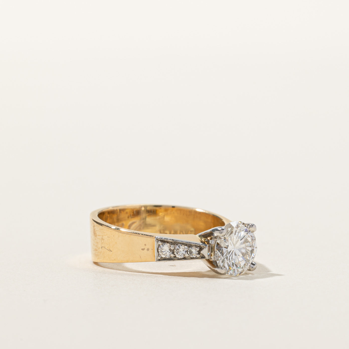 Cavelti' Solitaire With Accents Diamond Ring | 1.29ctw VVS2 G | SZ 5.5 |