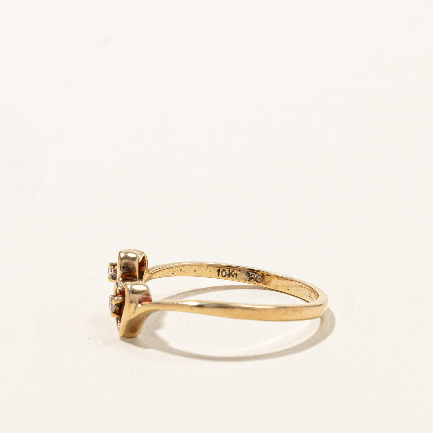 Double Heart Diamond Ring | 0.02ctw | SZ 5.5 |