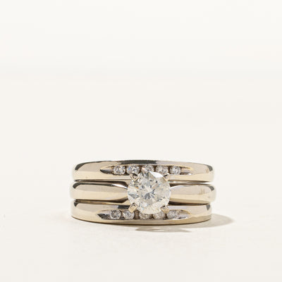 Diamond Soldered Wedding Ring Set | 1.15ctw I1/2 F/G | SZ 8 |