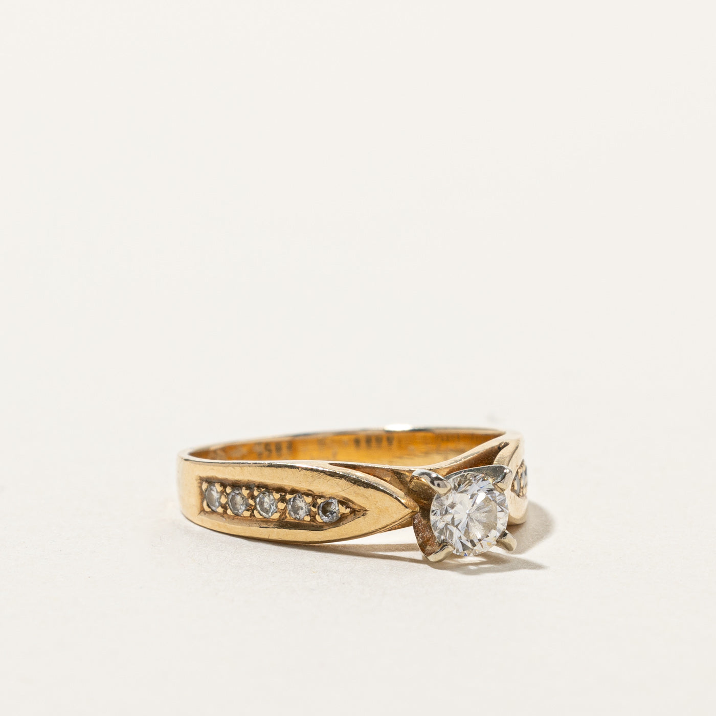 Solitaire with Accents Diamond Ring | 0.37ctw | SZ 5.5 |