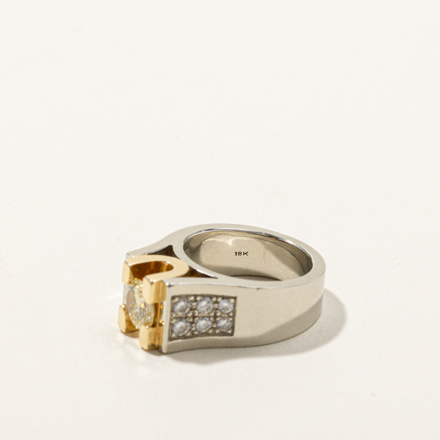 High Set Yellow Diamond Heavy Gold Ring | 1.70ctw | SZ 6 |