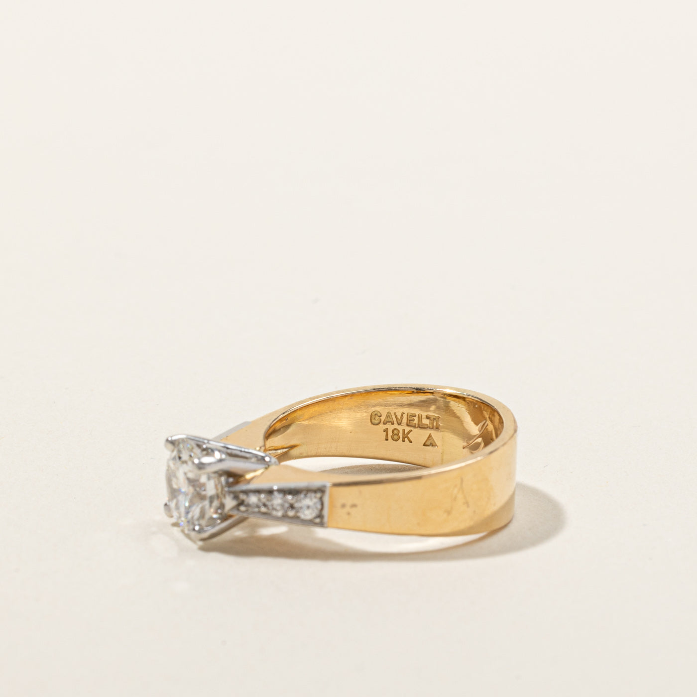 Cavelti' Solitaire With Accents Diamond Ring | 1.29ctw VVS2 G | SZ 5.5 |