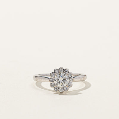Halo Diamond Engagement Ring | 0.92ct VS1 G | SZ 7.25 |
