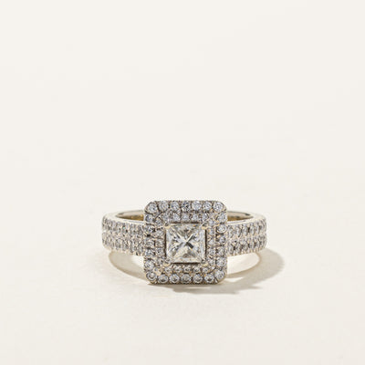 Halo Diamond Engagement Ring | 1.24ctw | SZ 7 |